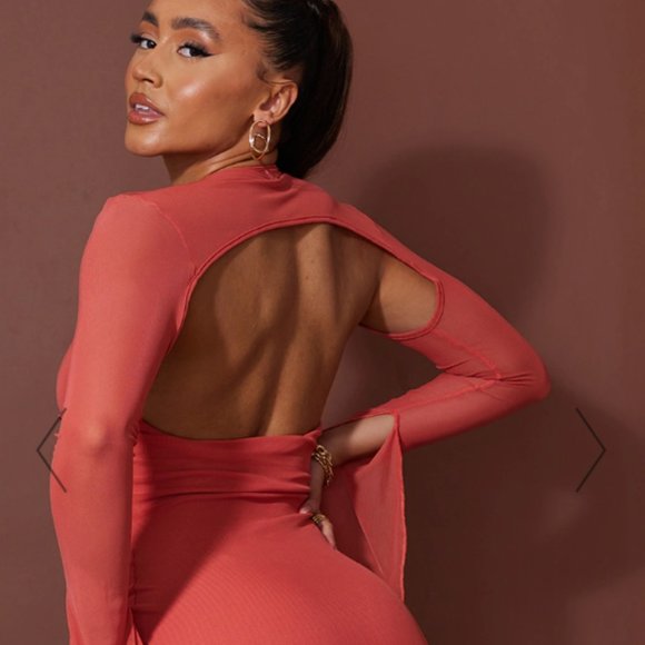 Share    SHAPE OVERLAY BODYCON DRESS - Picture 2 of 3